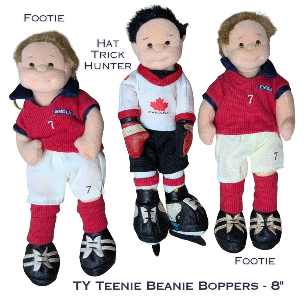 Ty Teenie Beenie Boppers Lot of 2 Glitzy Gabby Playful Peggy 8" Poseable